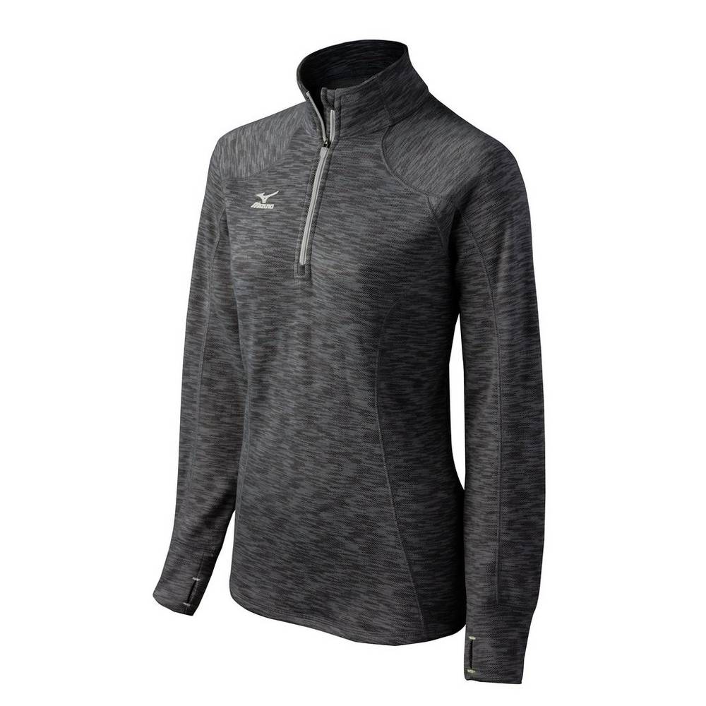 Sudaderas Mizuno Flex 1/2 Zip Mujer Rojas Negras/Gris Ofertas NLHY-84063